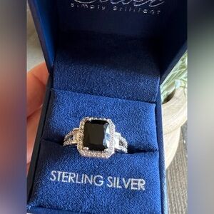 Elegant Black and Silver Sterling Ring